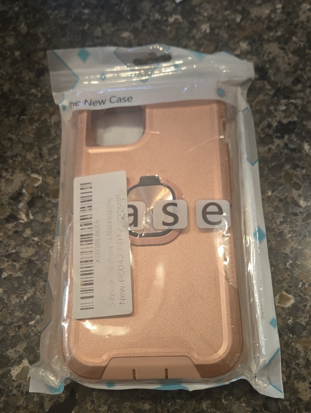 Rose Gold Protective I Phone Case with Built-In Ring Stand NWT